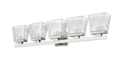 Astor 5 Light 36" Vanity, Clear Shade in Brushed Nickel
