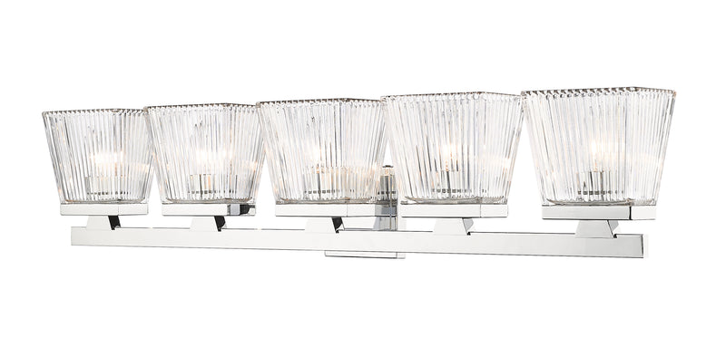 Astor 5 Light 36" Vanity, Clear Shade in Chrome
