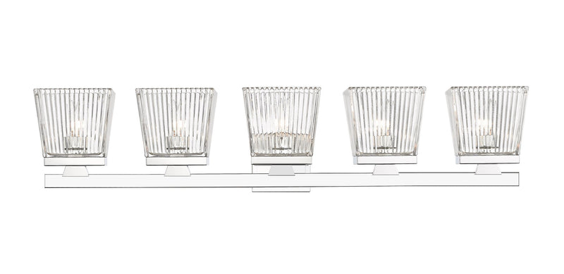 Astor 5 Light 36" Vanity, Clear Shade in Chrome