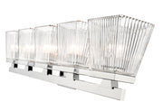 Astor 5 Light 36" Vanity, Clear Shade in Chrome