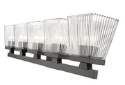 Astor 5 Light 36" Vanity, Clear Shade in Matte Black