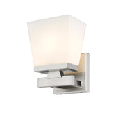 Astor 1 Light 5.75" Wall Sconce, Etched Opal Shade in Brushed Nickel