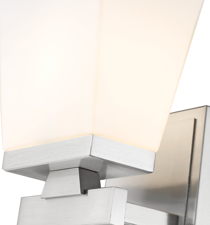 Astor 1 Light 5.75" Wall Sconce, Etched Opal Shade in Brushed Nickel