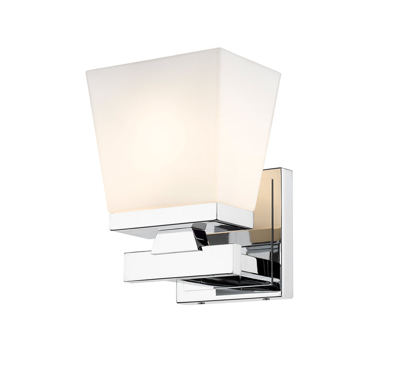 Astor 1 Light 5.75" Wall Sconce, Etched Opal Shade in Chrome