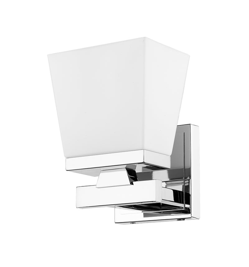 Astor 1 Light 5.75" Wall Sconce, Etched Opal Shade in Chrome