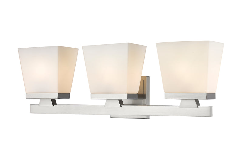 Astor 3 Light 23" Vanity, Etched Opal Shade in Brushed Nickel