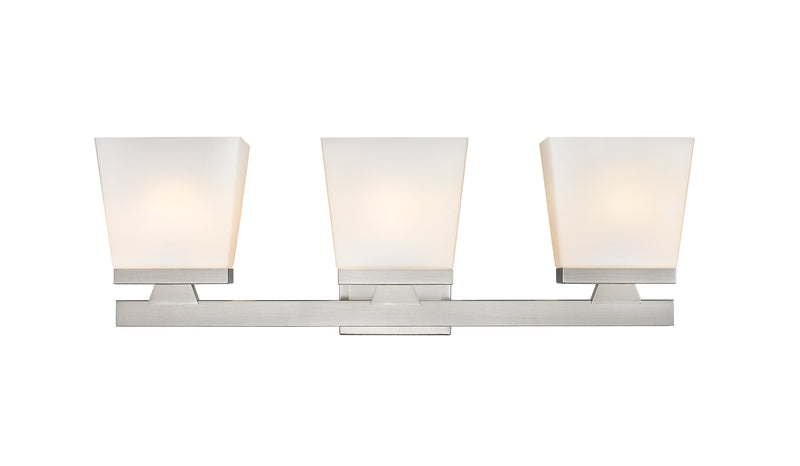 Astor 3 Light 23" Vanity, Etched Opal Shade in Brushed Nickel