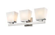 Astor 3 Light 23" Vanity, Etched Opal Shade in Brushed Nickel