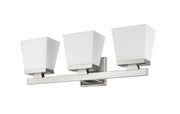 Astor 3 Light 23" Vanity, Etched Opal Shade in Brushed Nickel