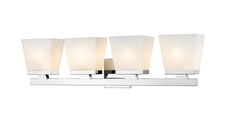 Astor 4 Light 29" Vanity, Etched Opal Shade in Chrome