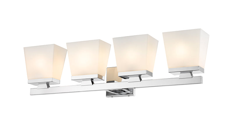 Astor 4 Light 29" Vanity, Etched Opal Shade in Chrome