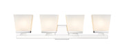 Astor 4 Light 29" Vanity, Etched Opal Shade in Chrome