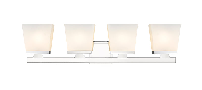 Astor 4 Light 29" Vanity, Etched Opal Shade in Chrome