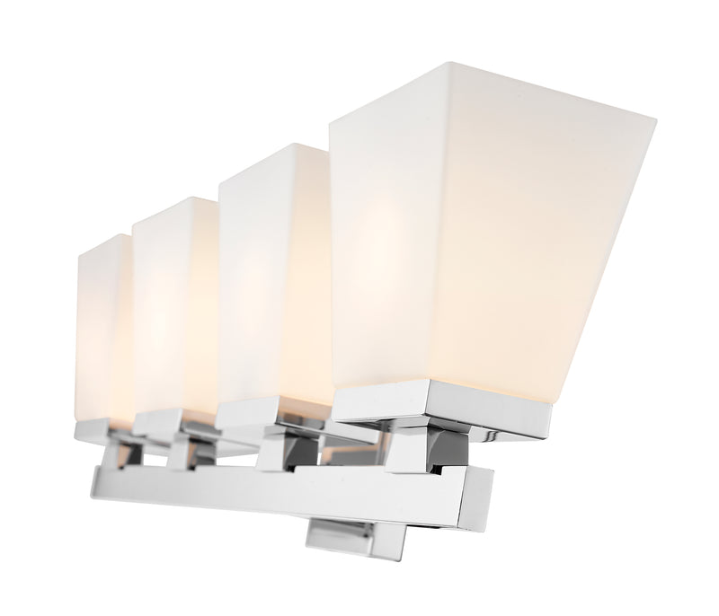 Astor 4 Light 29" Vanity, Etched Opal Shade in Chrome