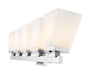 Astor 5 Light 36" Vanity, Etched Opal Shade in Chrome