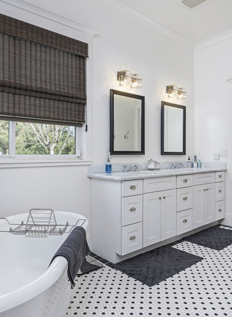 Bennington 2 Light 14.25" Vanity in Brushed Nickel in a room setting
