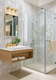 Bennington 3 Light 22.25" Vanity in Modern Gold in a room setting