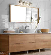 Bennington 4 Light 29.25" Vanity in Brushed Nickel in a room setting