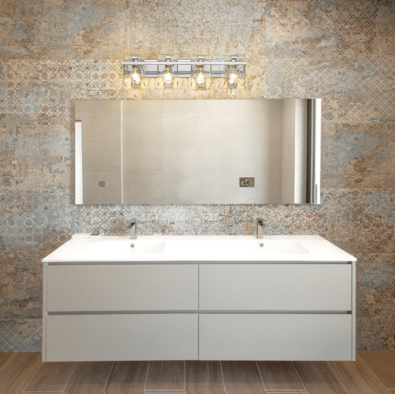 Bennington 4 Light 29.25" Vanity in Chrome in a room setting