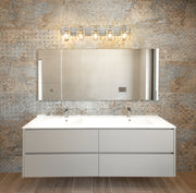 Bennington 5 Light 36.25" Vanity in Brushed Nickel in a room setting