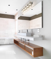 Bennington 5 Light 36.25" Vanity in Chrome in a room setting