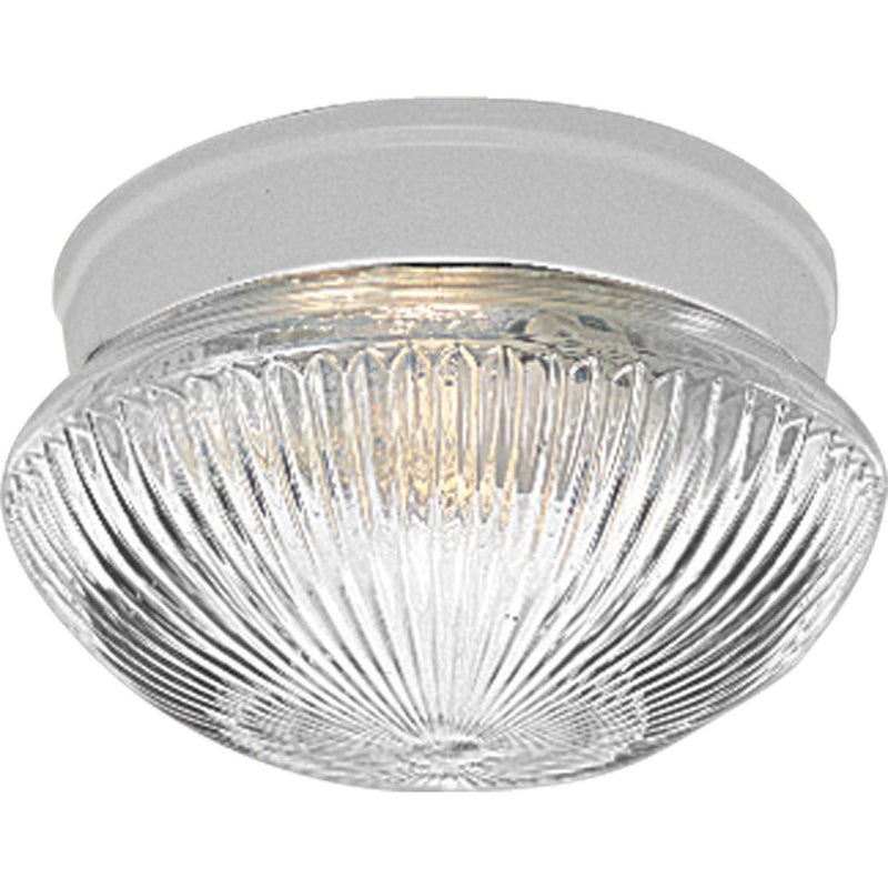 Fitter Clear Prismatic Flush Mount in White