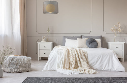 Arosia 1 Light 20" Pendant in Gray in a room setting