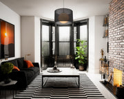 Arosia 1 Light 24" Pendant in Black in a room setting