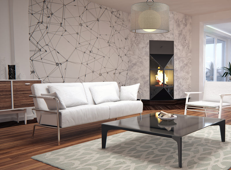 Arosia 1 Light 24" Pendant in Gray in a room setting