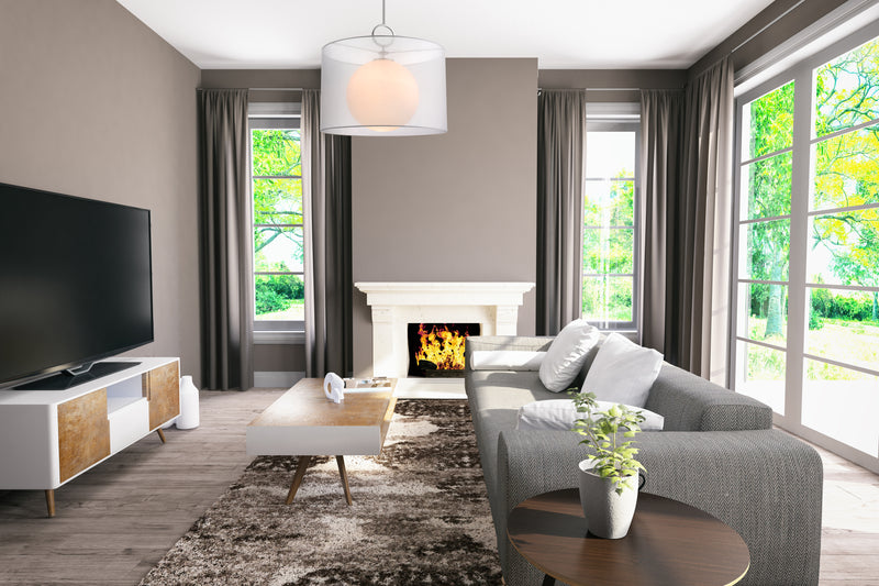 Arosia 1 Light 24" Pendant in White in a room setting