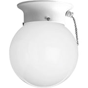 Opal Globe Flush Mount in White