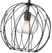 Elle 1 Light 16" Pendant in Matte Black