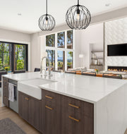 Elle 1 Light 16" Pendant in Matte Black in a room setting