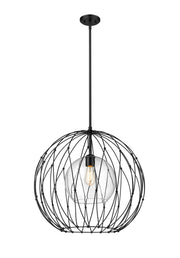 Elle 1 Light 24" Pendant in Matte Black