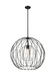 Elle 1 Light 24" Pendant in Matte Black