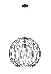 Elle 1 Light 24" Pendant in Matte Black