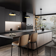 Bellamy 2 Light 46" Linear Pendant in Matte Black in a room setting