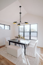 Bellamy 3 Light 46" Pendant in Matte Black in a room setting
