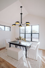 Bellamy 5 Light 52" Pendant in Matte Black in a room setting