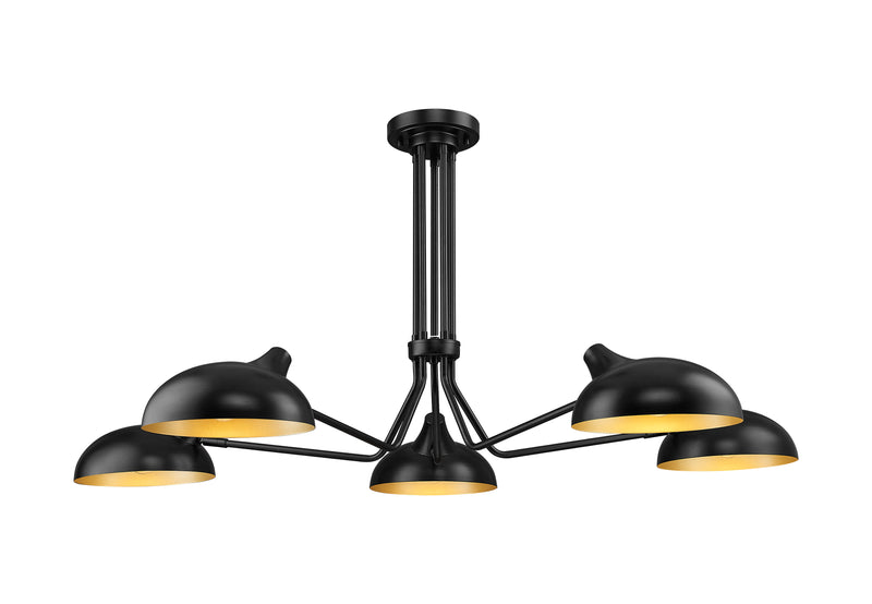 Bellamy 5 Light 52" Semi Flush Mount in Matte Black