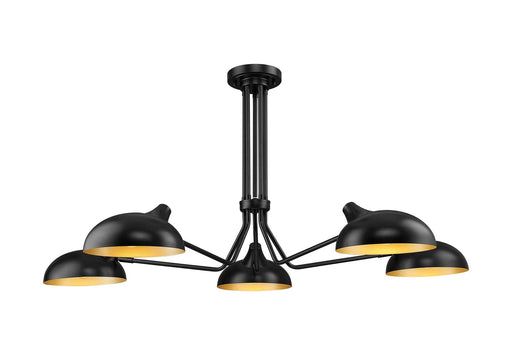 Bellamy 5 Light 52" Semi Flush Mount in Matte Black