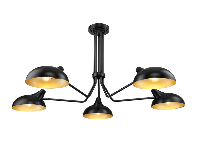 Bellamy 5 Light 52" Semi Flush Mount in Matte Black
