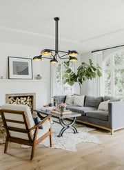 Bellamy 5 Light 52" Semi Flush Mount in Matte Black in a room setting