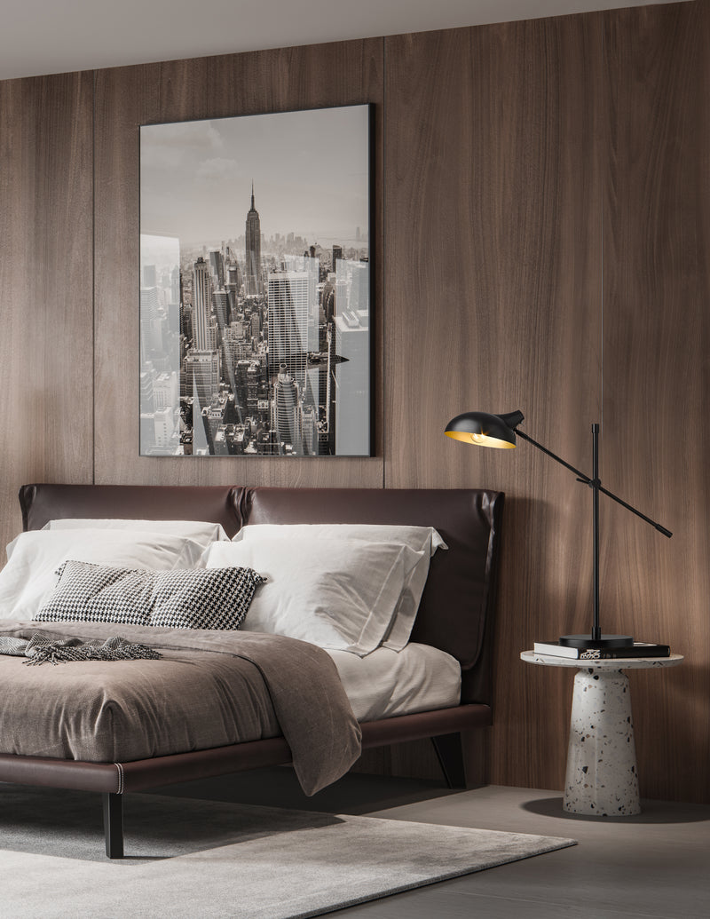 Bellamy 1 Light 10" Table Lamp in Matte Black in a room setting