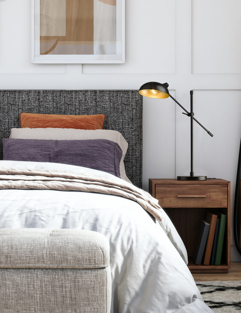 Bellamy 1 Light 10" Table Lamp in Matte Black in a room setting