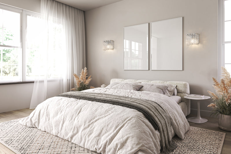 Glacier 1 Light 7.75" Wall Sconce in Chrome in a room setting