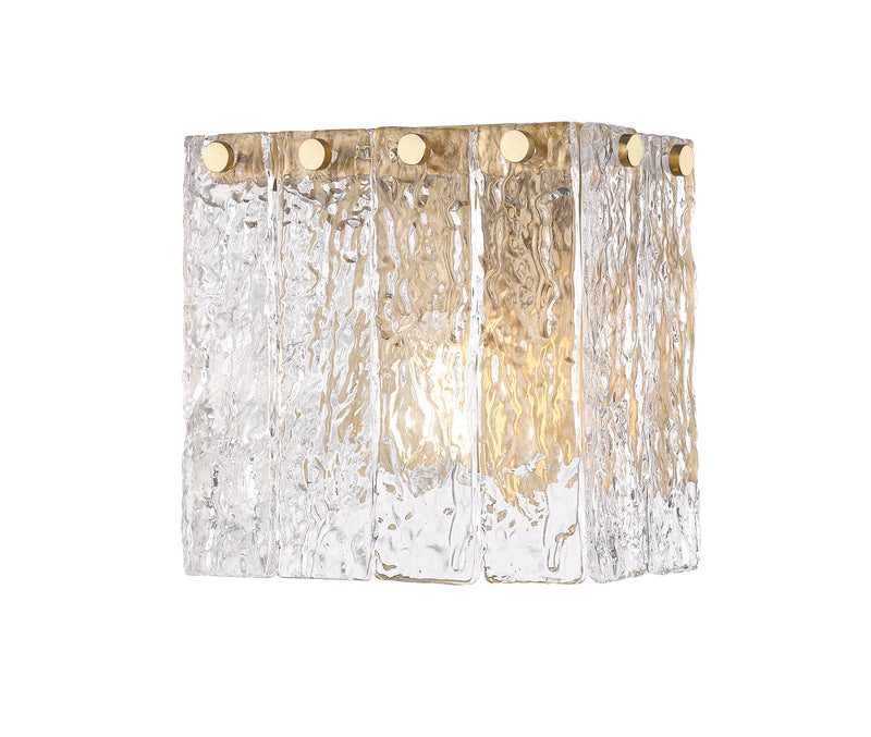 Glacier 1 Light 7.75" Wall Sconce in Modern Gold