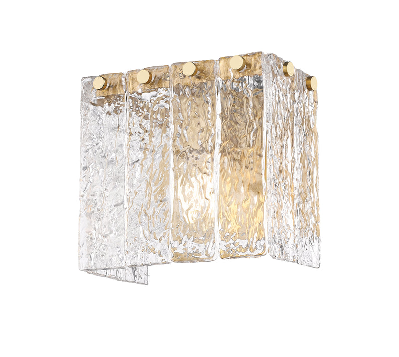 Glacier 1 Light 7.75" Wall Sconce in Modern Gold