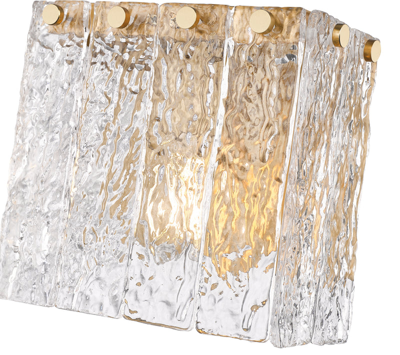 Glacier 1 Light 7.75" Wall Sconce in Modern Gold
