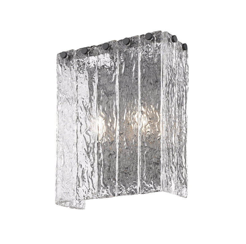 Glacier 2 Light 9.5" Wall Sconce in Matte Black